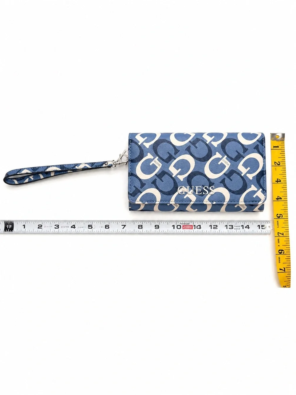 Guess Blue Monogram Logo Wallet Wristlet Y2K Chic - Picture 5 of 5
